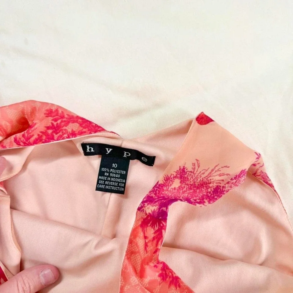 Y2K Hype Girls pink butterfly print high low dress‎ size 10